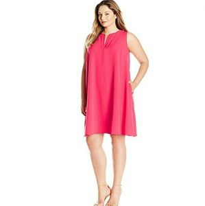 Adrianna Papell Women's Plus Size Split Neck Dress